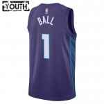Maillot NBA Charlotte Hornets Lamelo Ball 1 Jordan 2022-23 Statement Edition Violet Swingman - Enfant